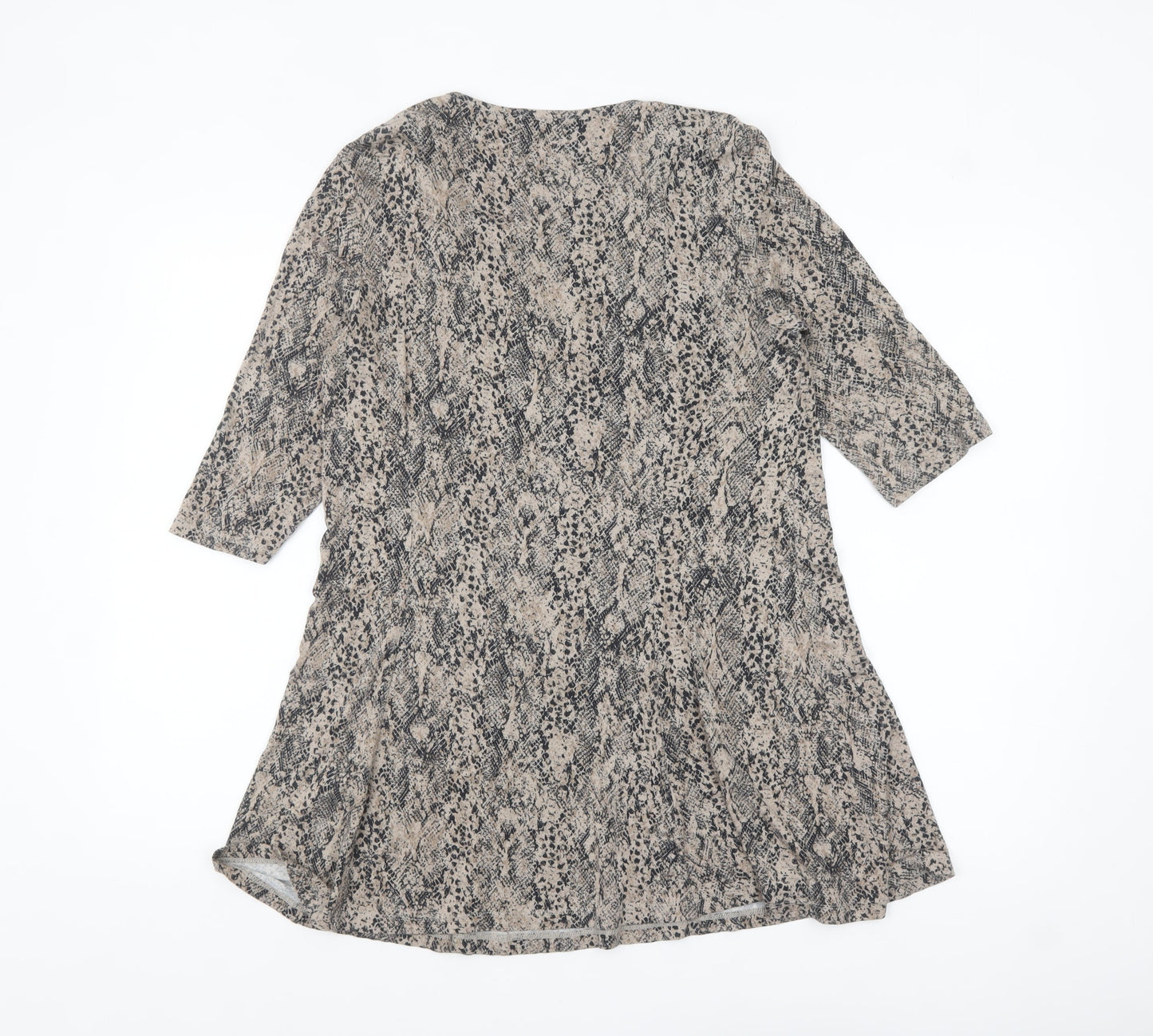 Marks and Spencer Womens Beige Animal Print Tunic Top UK 8