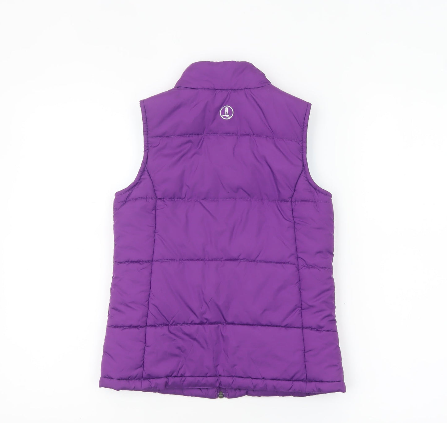 Lands' End Girls Purple Puffer Waistcoat Gilet Size 10 Padded Zip Vest