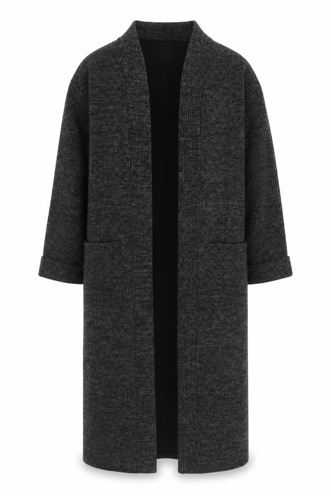 RESERVED Women’s Grey Knit Long Open Coatigan XS