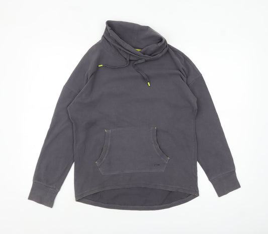 White Stuff Women's Grey Cotton Blend Pullover Hoodie UK 10