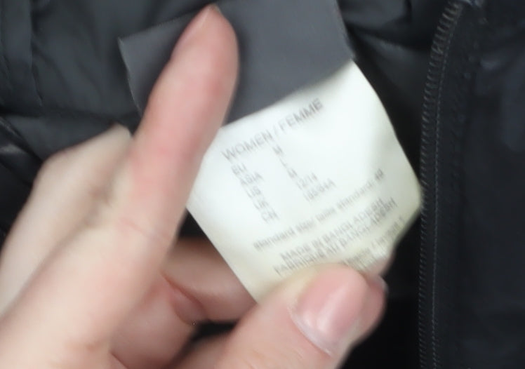 Jack Wolfskin Women Black Hooded Puffer Jacket Size 14