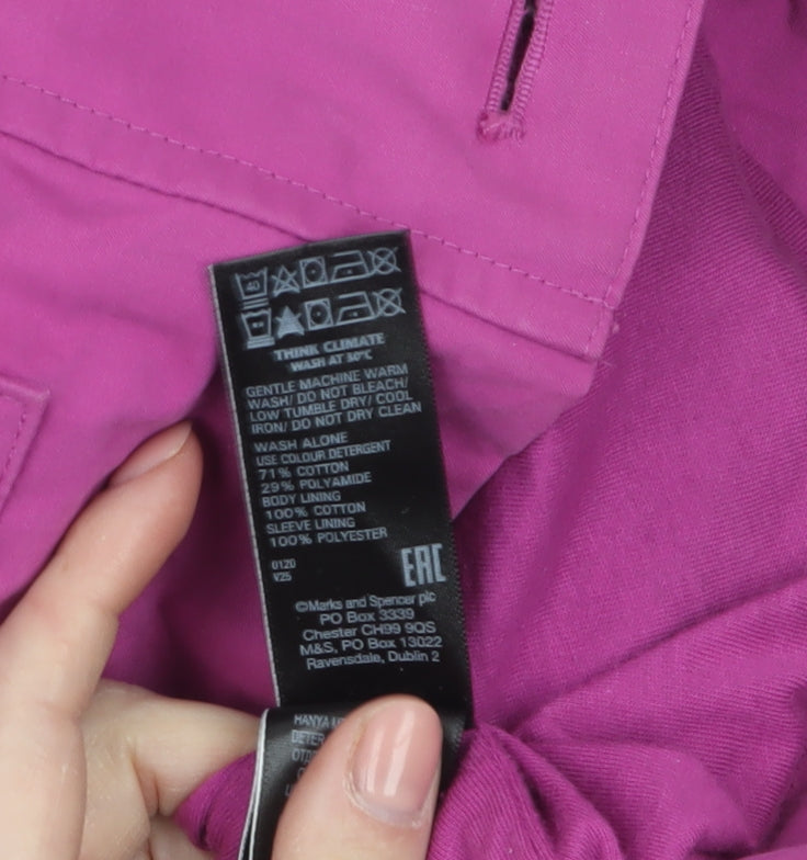 Marks and Spencer Women's Pink Hooded Parka Jacket Size 10
