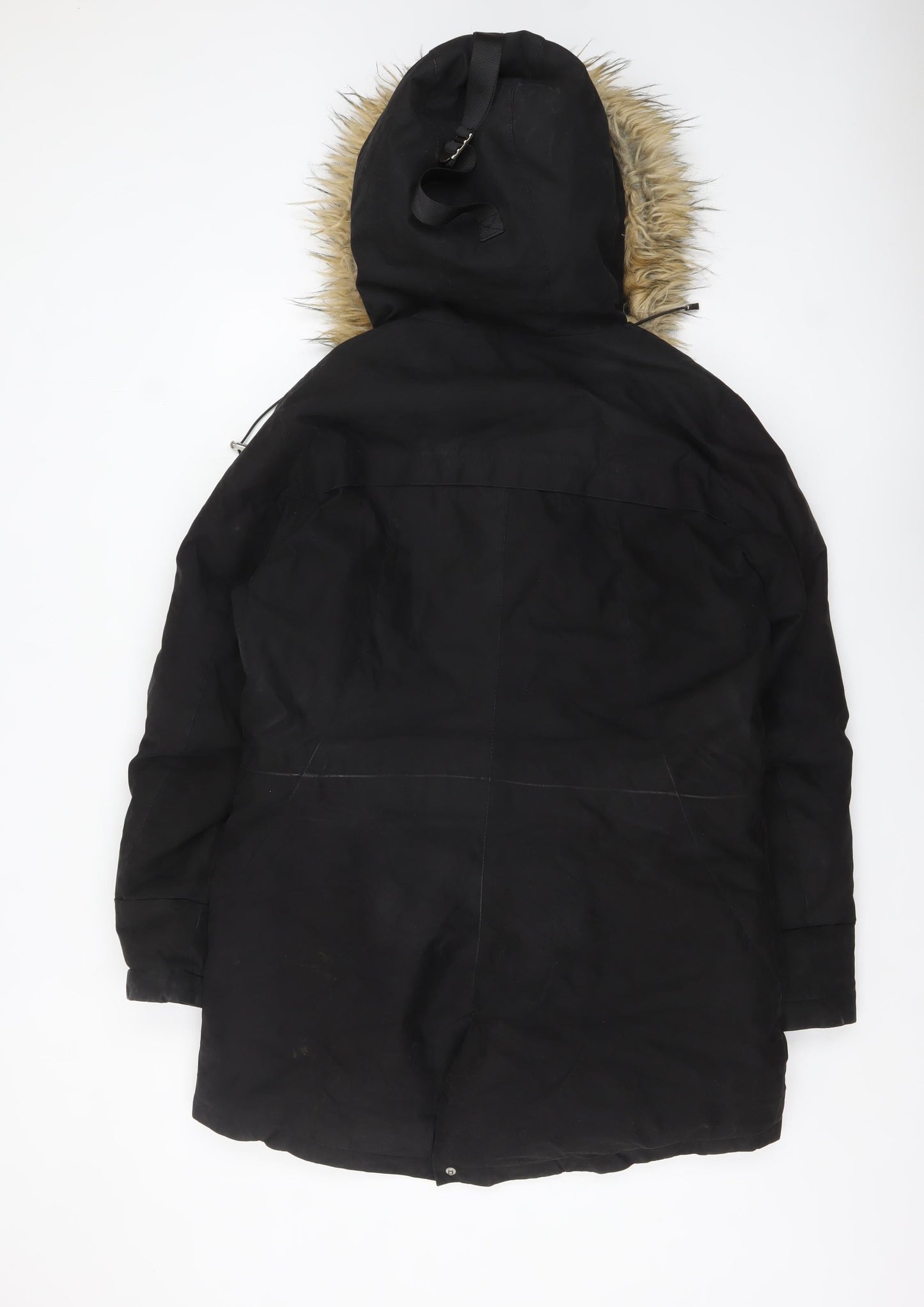 Cobalt of Sweden Women’s Black Fur Trim Hooded Parka Coat Size 16