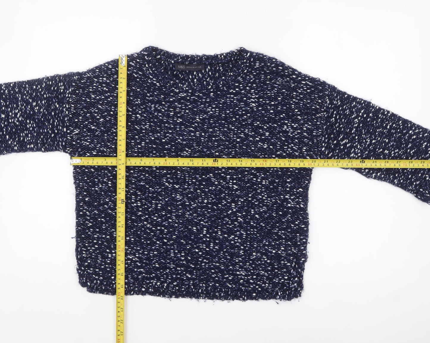Marks and Spencer Women’s Blue Mix Chunky Knit Jumper Small