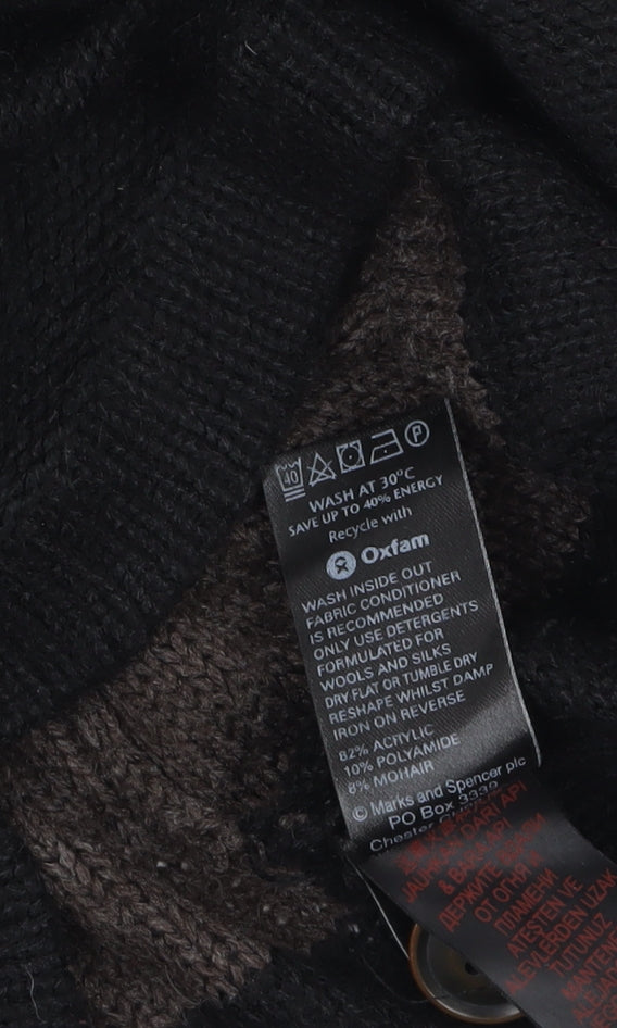 Marks and Spencer Women’s Black Brown Striped Tunic Jumper UK14