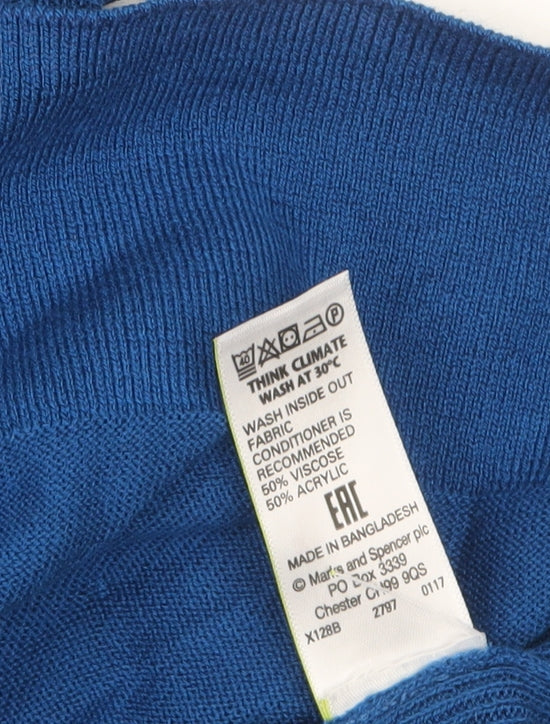Marks and Spencer Women Blue Sleeveless Knit Tank Top Size 14