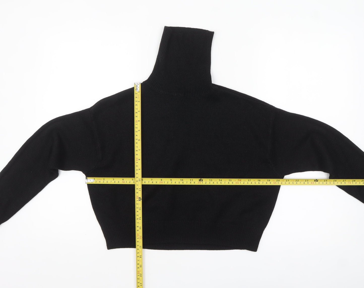 H&M Divided Women's Black XS Roll Neck Jumper Rib Knit Pullover