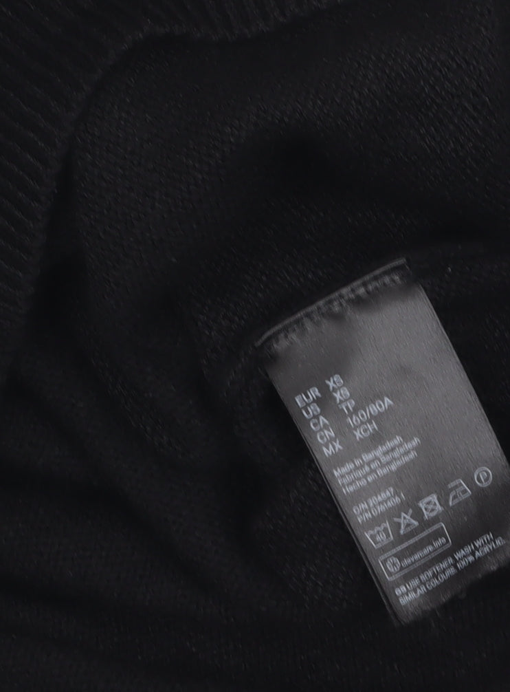 H&M Divided Women's Black XS Roll Neck Jumper Rib Knit Pullover