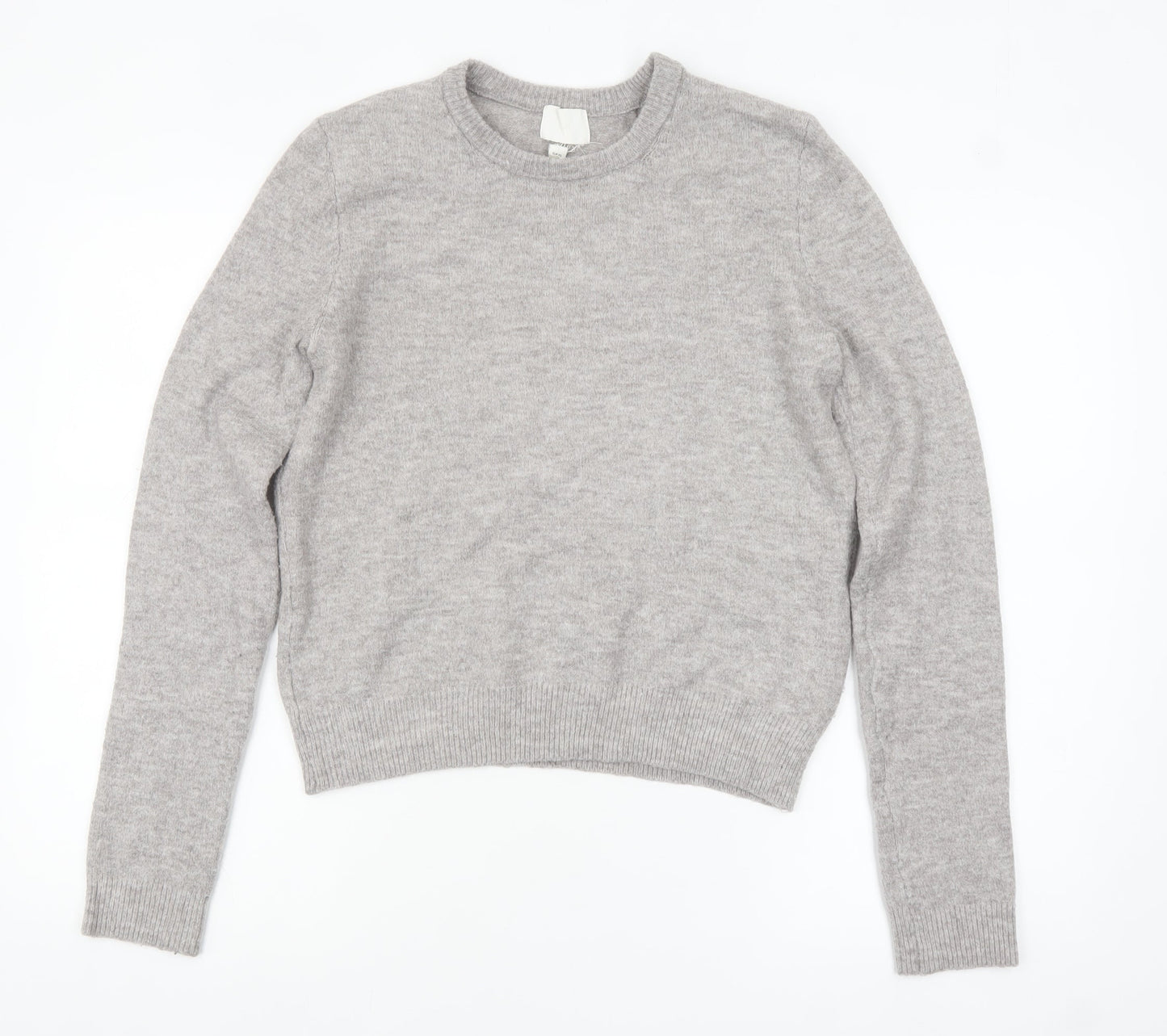 H&M Women’s Grey Wool Blend Crew Neck Jumper XS