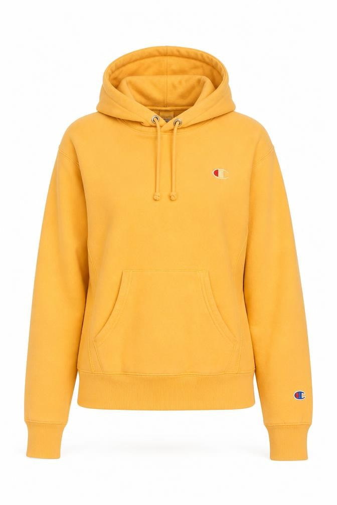 Champion Womens Yellow XS Pullover Hoodie Cotton Blend Sweatshirt