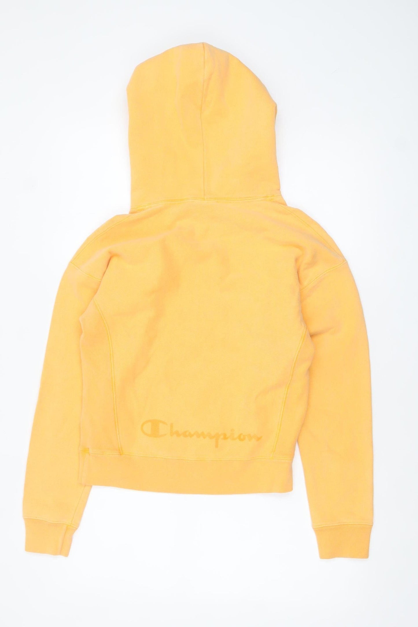 Champion Womens Yellow XS Pullover Hoodie Cotton Blend Sweatshirt