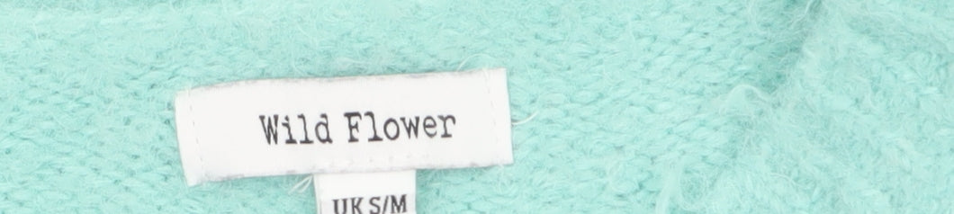 Wild Flower Women's Green Floral Knit Cardigan Size S