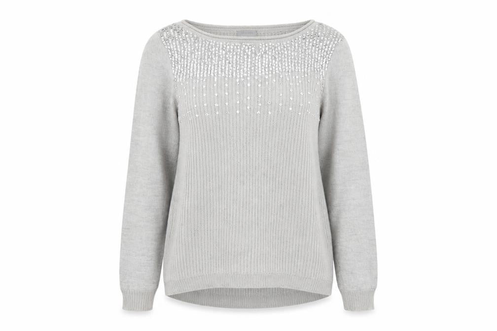 Mint Velvet Women’s Grey Sequin Knit Jumper Size 12