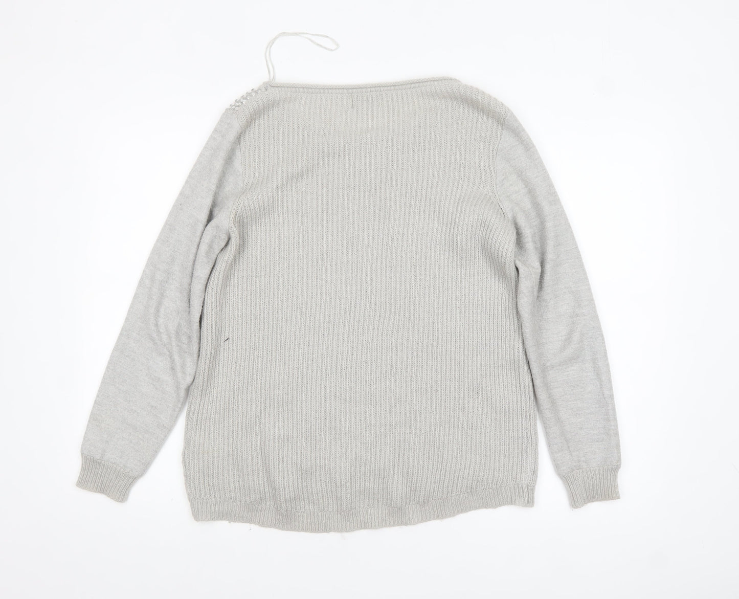 Mint Velvet Women’s Grey Sequin Knit Jumper Size 12
