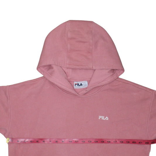 Fila Women Pink Pullover Hoodie XL Cotton Blend Casual Sweatshirt