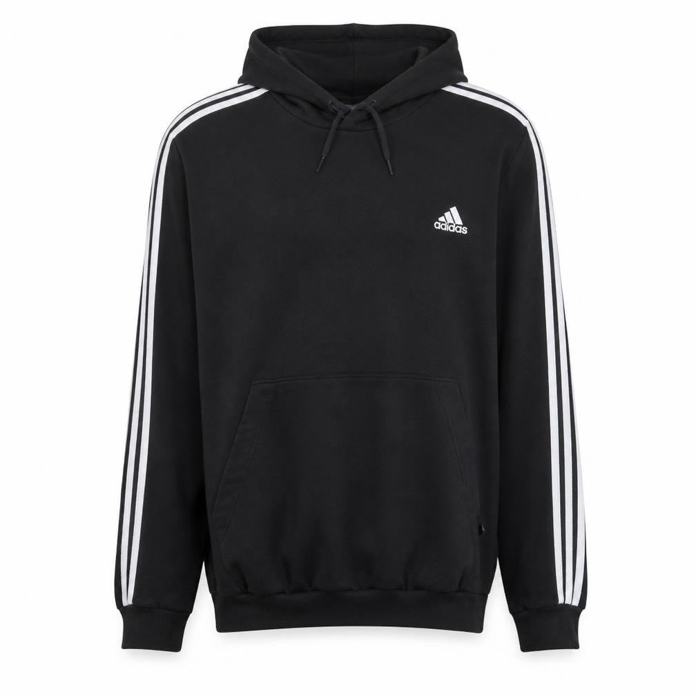 Adidas Mens Black Pullover Hoodie L Sports Fleece Sweatshirt