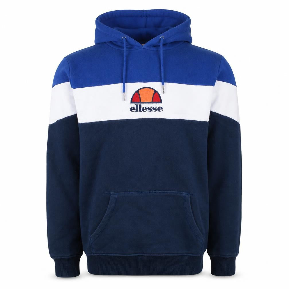 Ellesse Men's Blue Colour Block Pullover Hoodie Size S