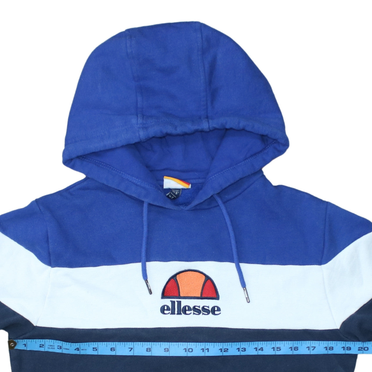 Ellesse Men's Blue Colour Block Pullover Hoodie Size S