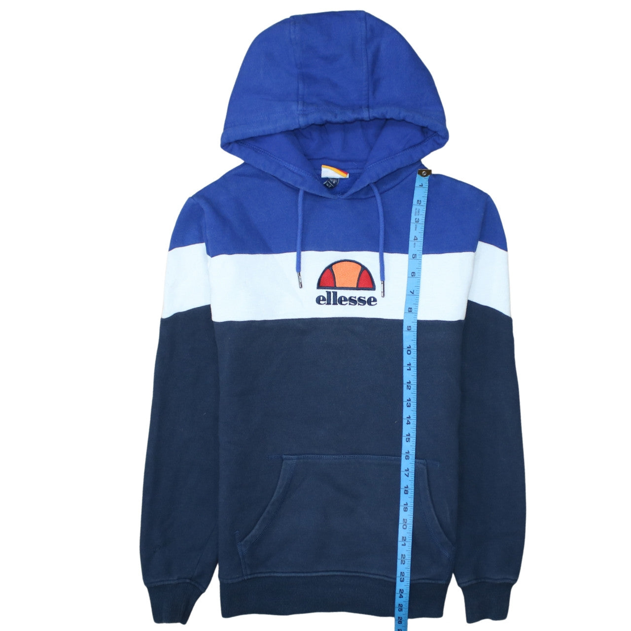 Ellesse Men's Blue Colour Block Pullover Hoodie Size S