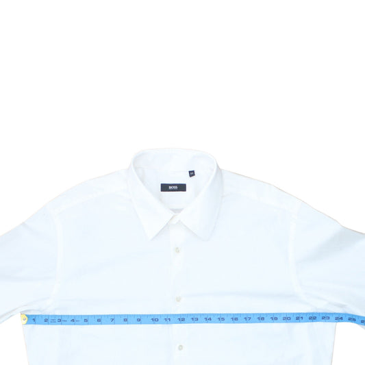 Hugo Boss Men's White Regular Fit Long Sleeve Dress Shirt Size 44