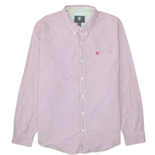 Timberland Men's Red Check Regular Fit Button-Down Cotton Shirt XL