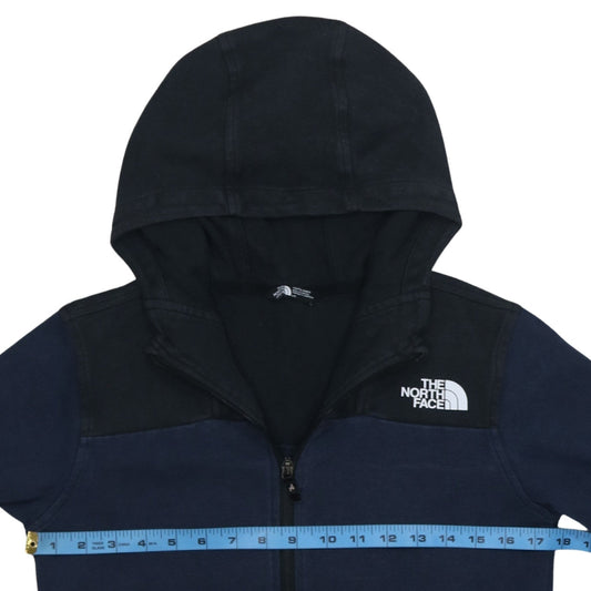 The North Face Boys Blue Colourblock Fleece Pullover Hoodie L