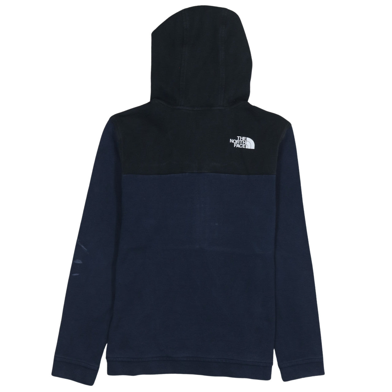 The North Face Boys Blue Colourblock Fleece Pullover Hoodie L