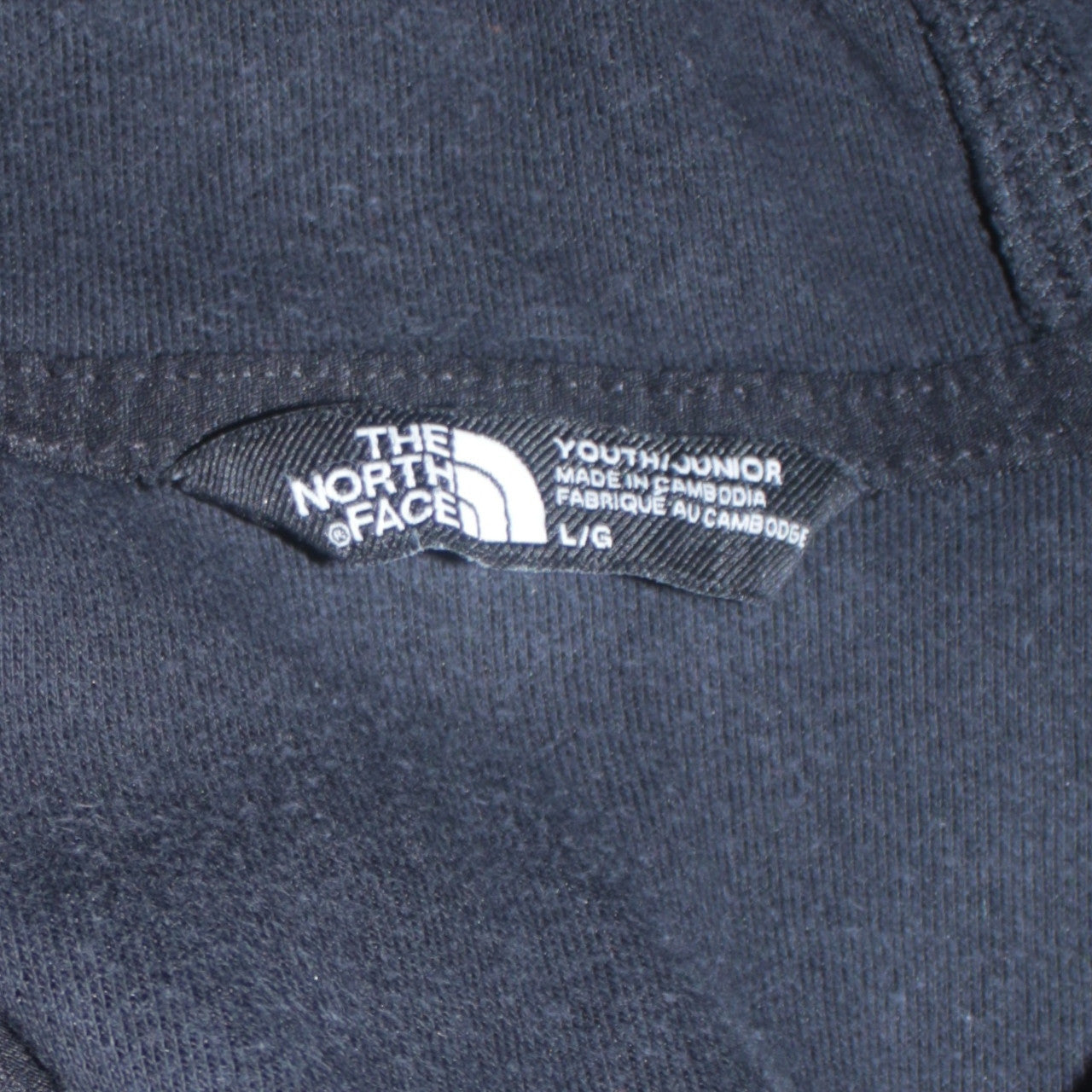 The North Face Boys Blue Colourblock Fleece Pullover Hoodie L