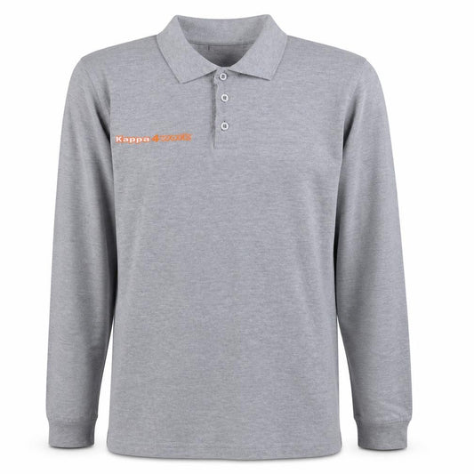 Kappa4work Men's Grey Long Sleeve Cotton Blend Polo Shirt L