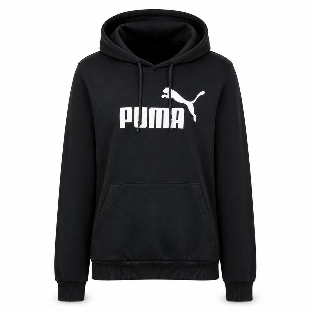 Puma Womens Black Size 10 Pullover Hoodie with Logo Print