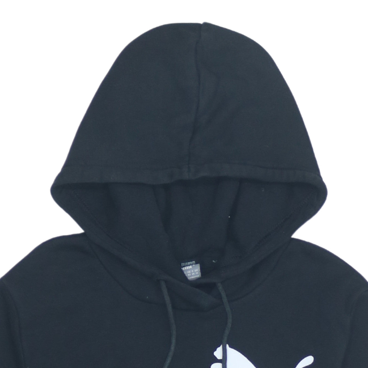 Puma Womens Black Size 10 Pullover Hoodie with Logo Print
