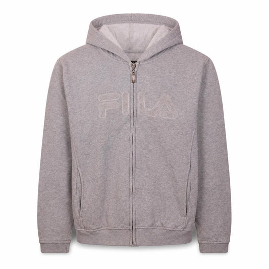 Fila Womens Grey Full Zip Hoodie L/XL Classic Casual Sweatshirt