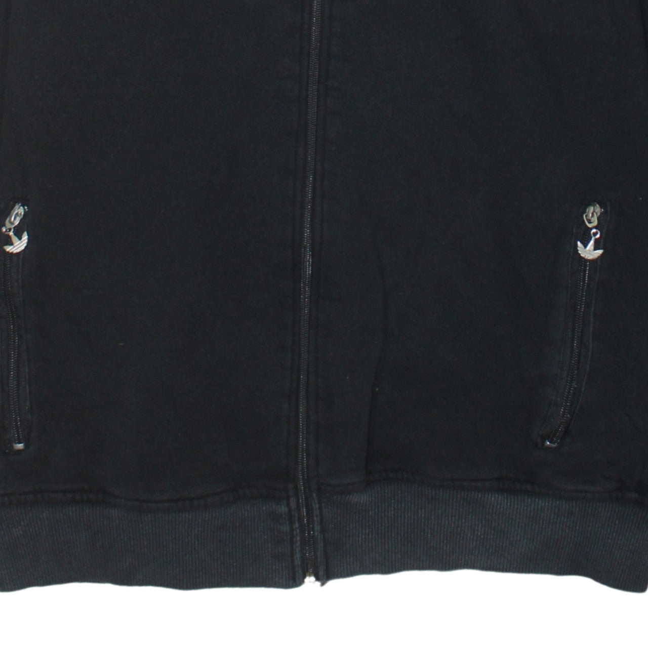 Adidas Mens Black Full Zip Hoodie L Sportswear Trefoil Fleece