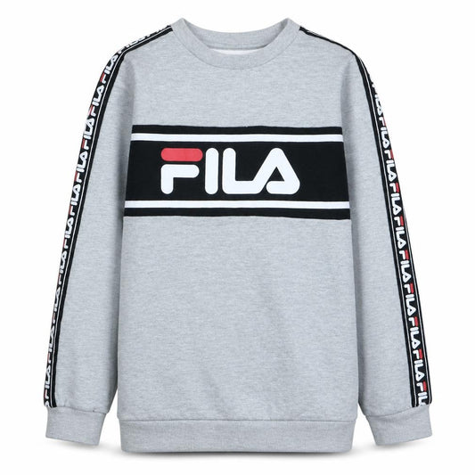 Fila Boys Grey Logo Pullover Sweatshirt 13-14 Years Long Sleeve Crew Neck