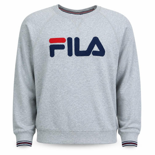 FILA Men's Grey Logo Pullover Sweatshirt Size S