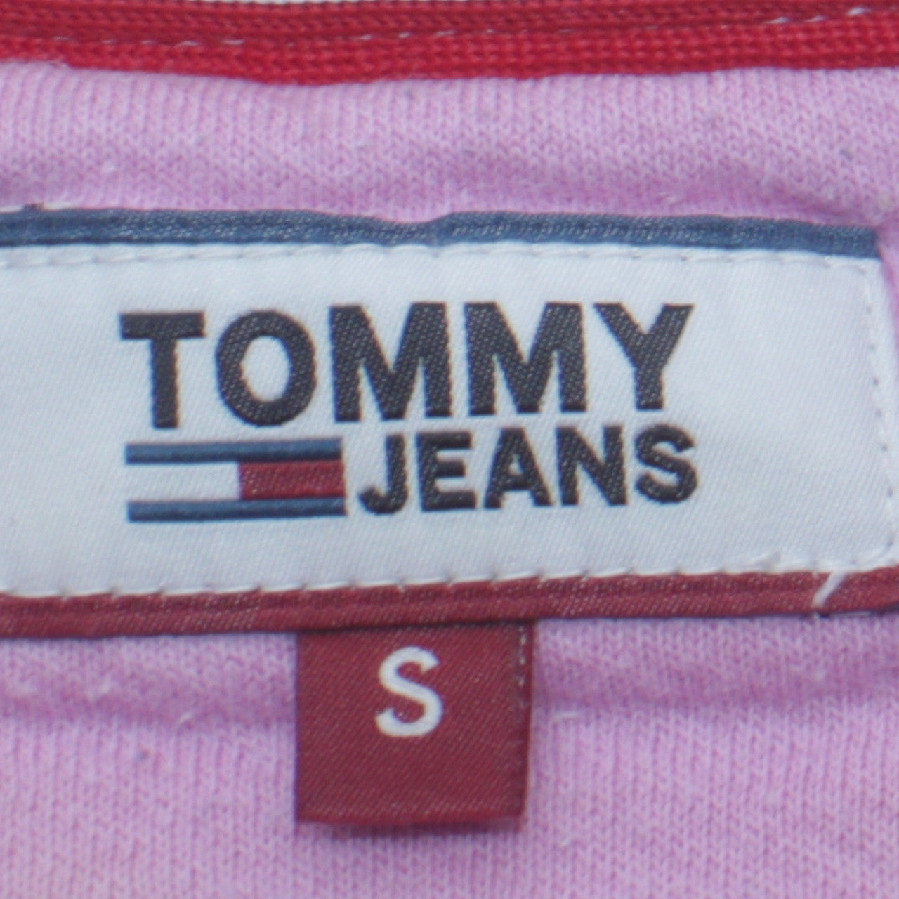 Tommy Jeans Women's Pink Navy Colourblock Logo Sweatshirt Size S