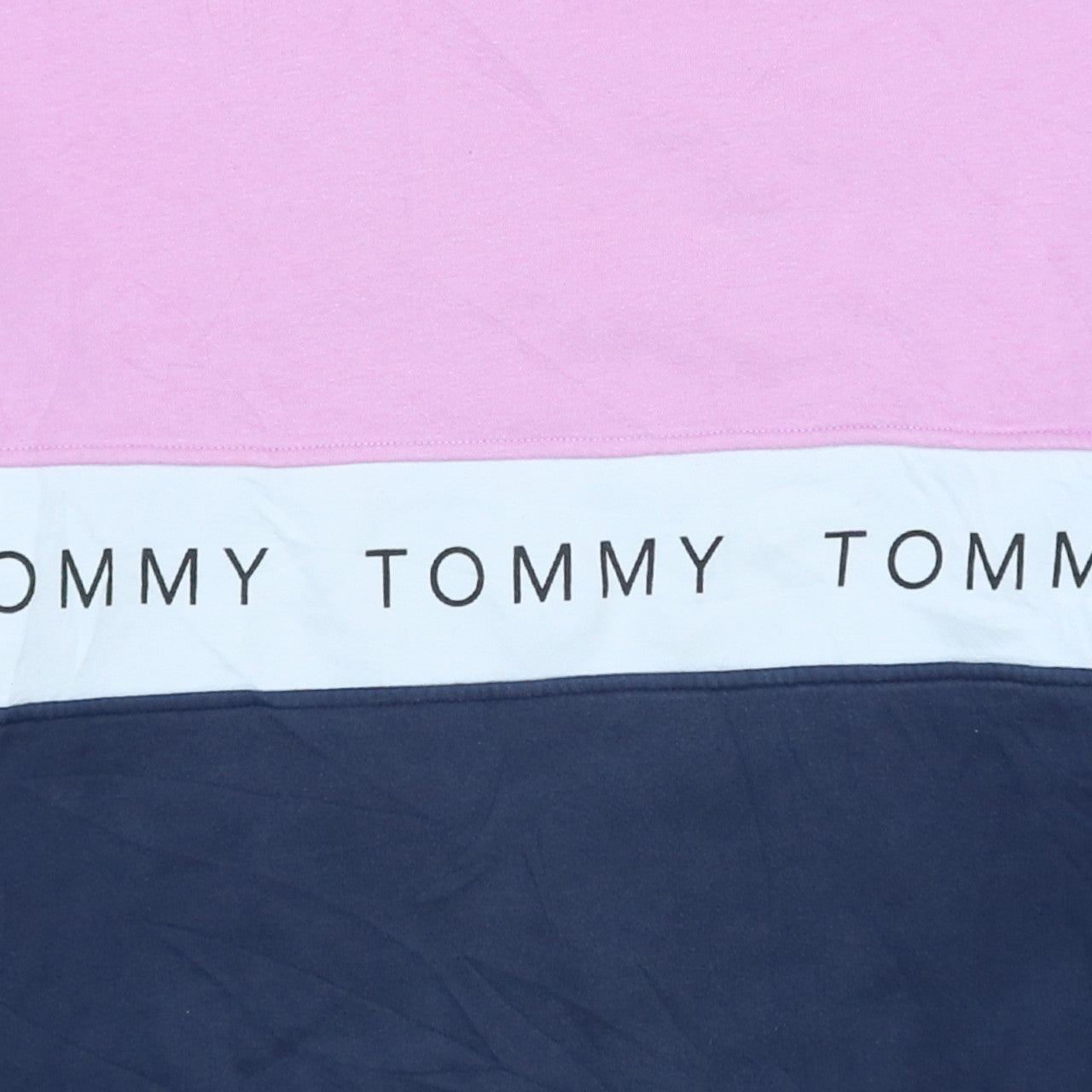 Tommy Jeans Women's Pink Navy Colourblock Logo Sweatshirt Size S