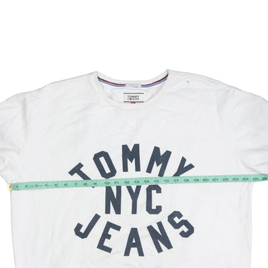 Tommy Jeans Men's White XL Pullover Graphic Sweatshirt