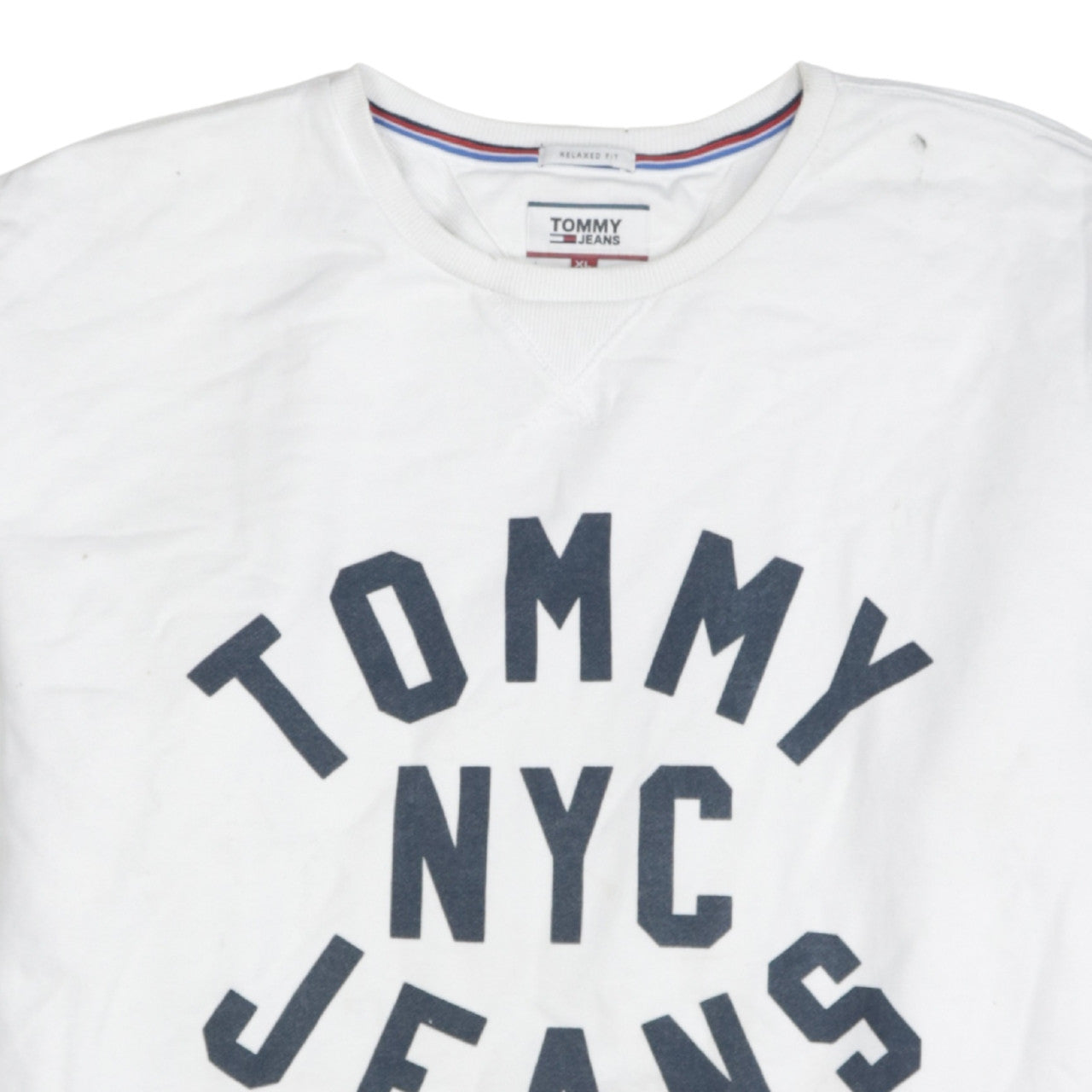 Tommy Jeans Men's White XL Pullover Graphic Sweatshirt