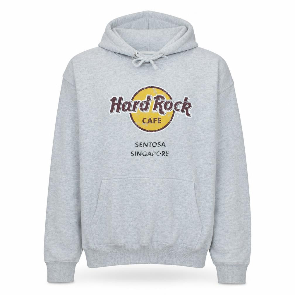 Hard Rock Cafe Women Grey Pullover Hoodie Medium Cotton Blend