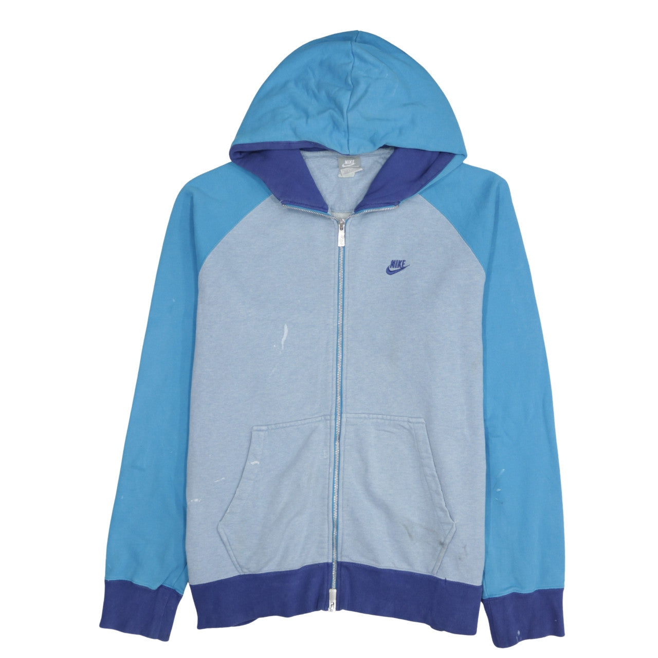 Nike Mens Blue Full Zip Hoodie Size L Sportswear Cotton