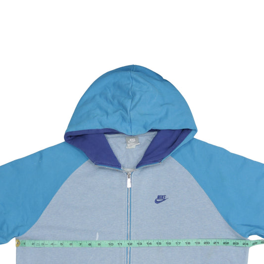 Nike Mens Blue Full Zip Hoodie Size L Sportswear Cotton