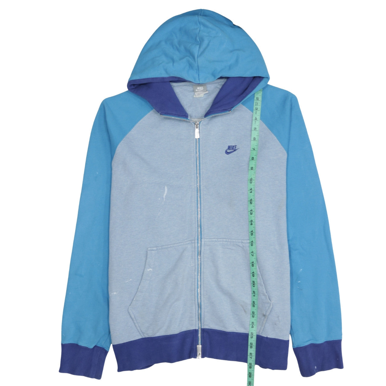 Nike Mens Blue Full Zip Hoodie Size L Sportswear Cotton
