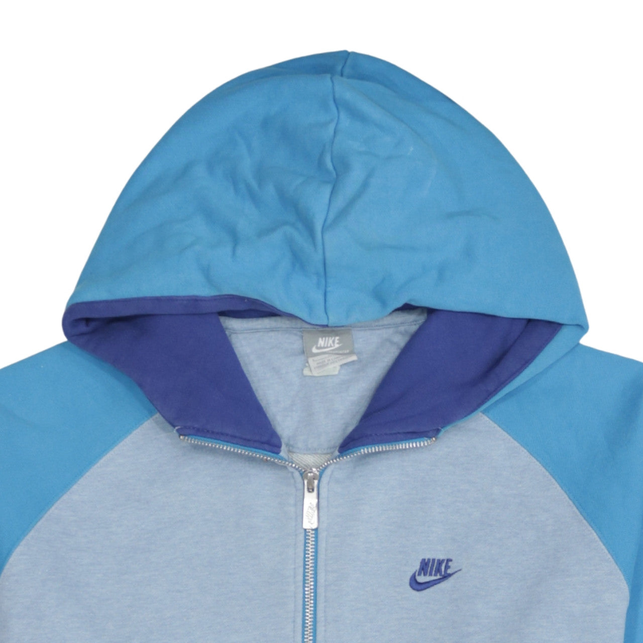 Nike Mens Blue Full Zip Hoodie Size L Sportswear Cotton