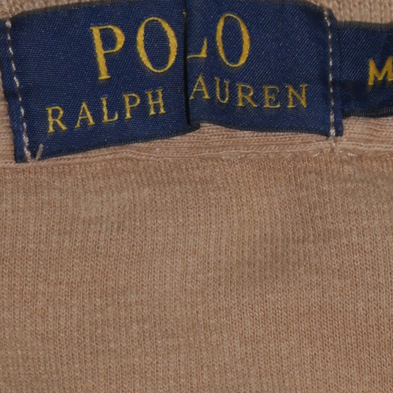 Ralph Lauren Men’s Beige Cotton 1/4 Zip Jumper Size M