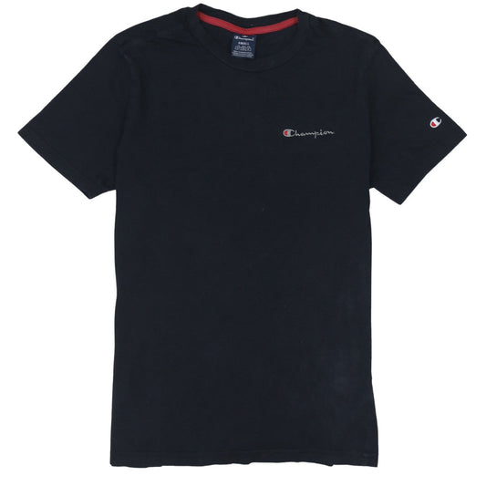 Champion Men's Black Small Crew Neck Cotton Sports T-Shirt