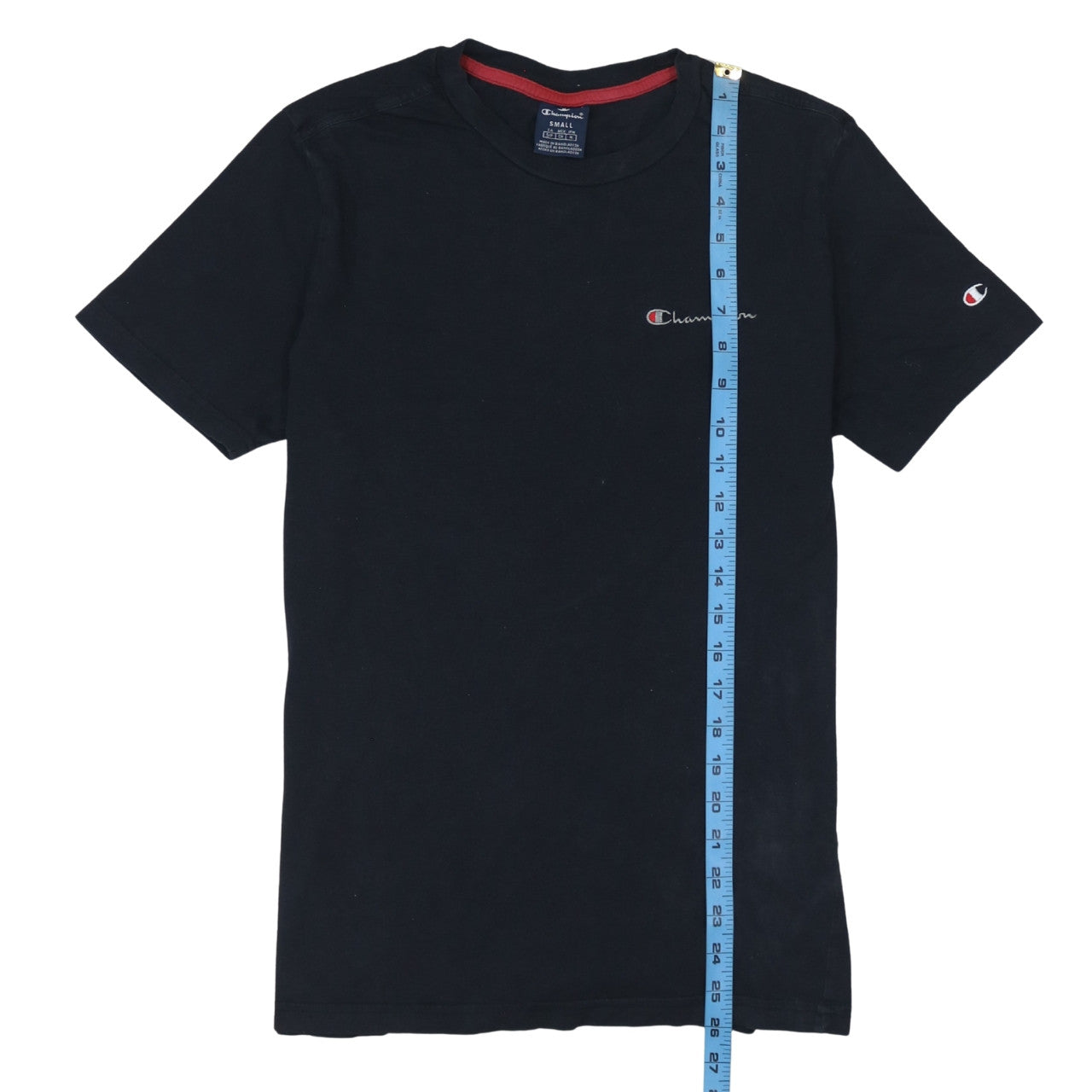 Champion Men's Black Small Crew Neck Cotton Sports T-Shirt