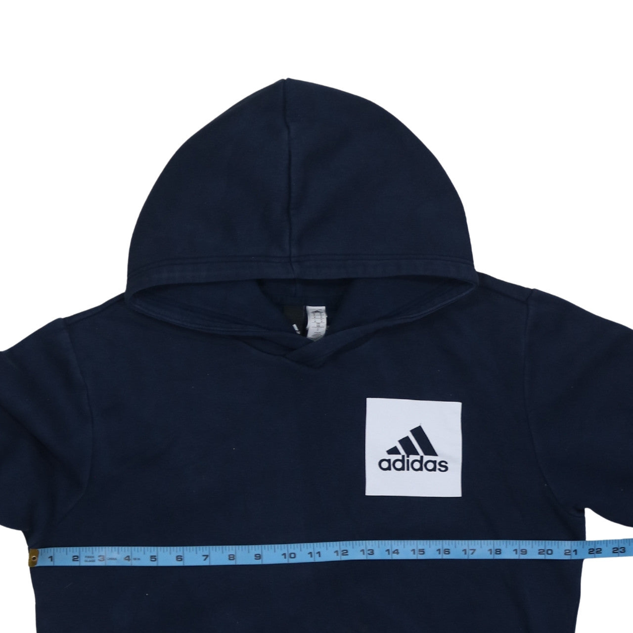 Adidas Men's Blue Pullover Hoodie Medium Regular Fit Fleece Sweatshirt