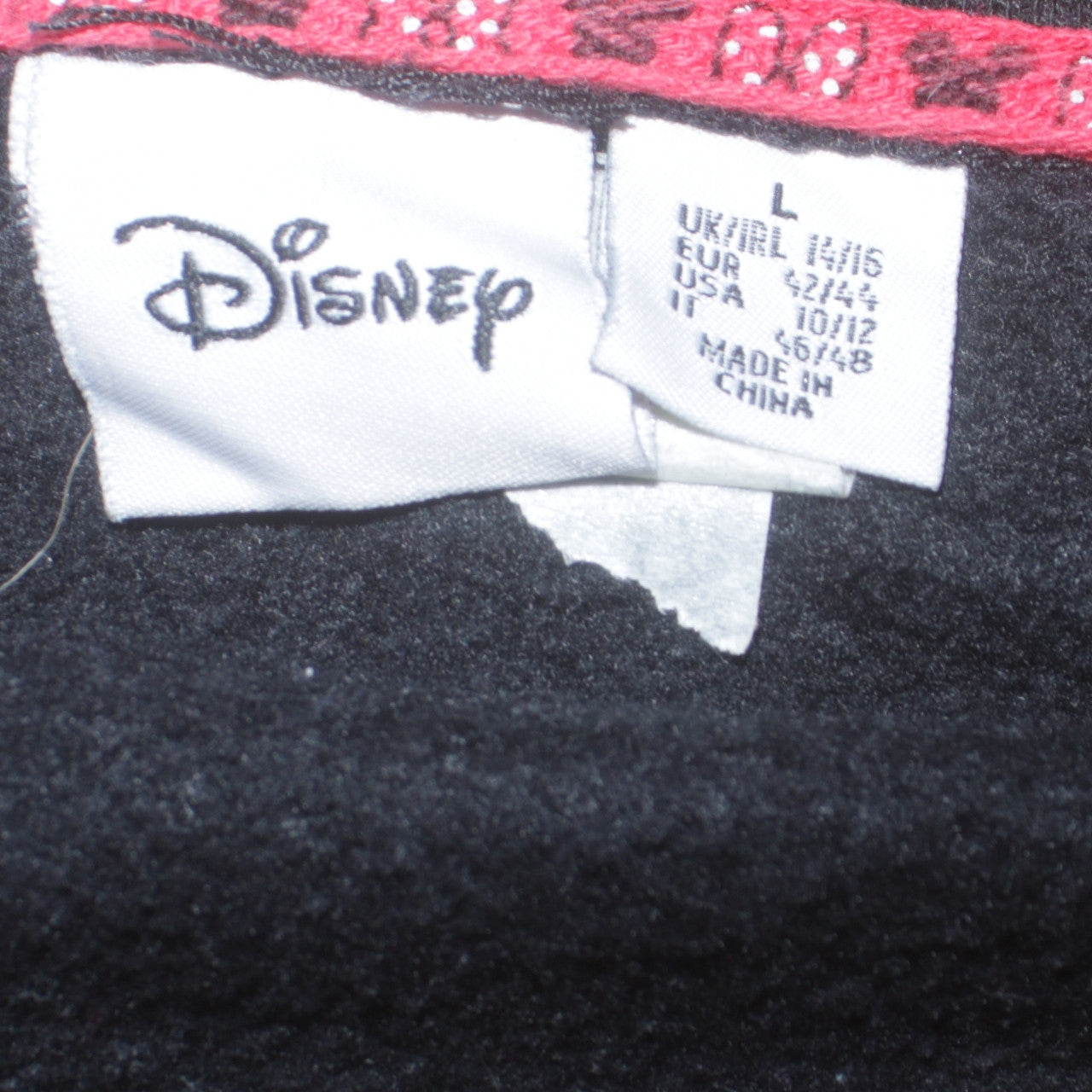Disney Women Black Mickey & Minnie Sweatshirt L Embroidered Pullover