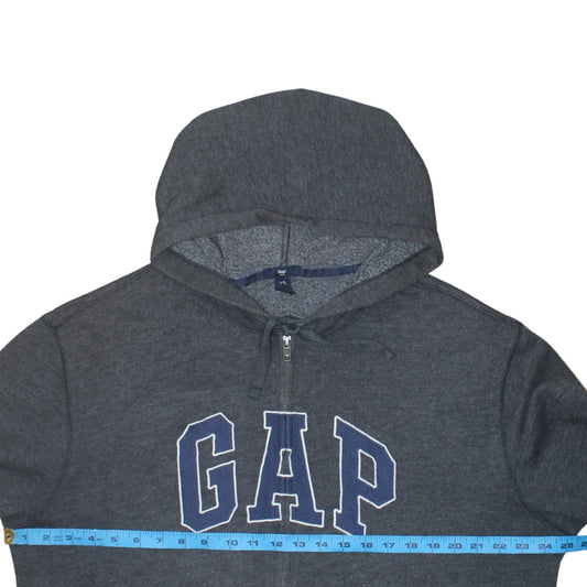 GAP Men’s Grey Full Zip Fleece Hoodie XL Regular Fit Logo Style